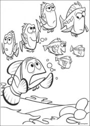Marlin and Many Fish Coloring Page