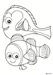 Marlin and Nemo Clownfish Coloring Page