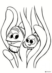 Marlin and Nemo Coloring Page in anemone