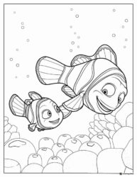 Marlin and Nemo swimming coloring sheet