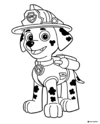 Marshall Coloring Page in Firefighter Uniform