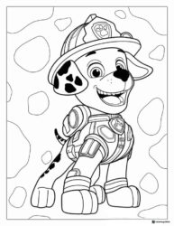 Marshall Coloring Page with Spotty Background Pattern