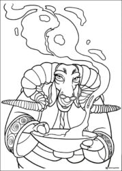 Master Oogway with a glowing staff Coloring Page