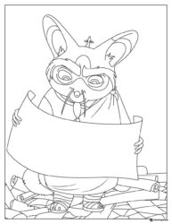 Master Shifu Kung Fu Panda Coloring Page with scroll