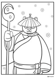 Master Shifu in a hat Coloring Page