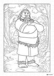 Maui Coloring Page Standing with Arms Crossed