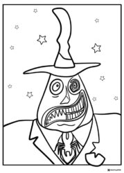 Mayor of Halloween Town Coloring Page Bust