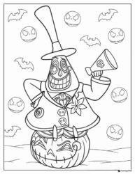 Mayor of Halloween Town Coloring Page on a pumpkin