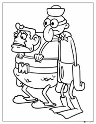 Mermaid Man and Barnacle Boy Coloring Page