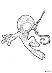 Miles Morales Web Slinging Coloring Page