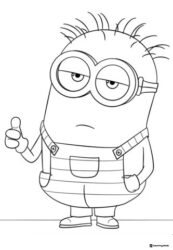 Minion Coloring Page Giving Thumbs Up