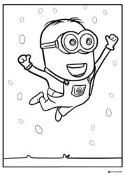 Minion Coloring Page Jumping with Objects