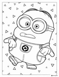 Minion Coloring Sheet with a surprised expression