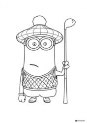 Minion Golfer Coloring Sheet