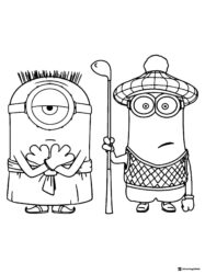 Minion Golfers Coloring Page