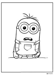 Minion looking surprised coloring page