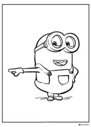 Minion pointing sideways coloring sheet
