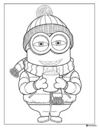 Minion with Hot Chocolate Coloring Sheet