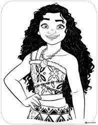Moana Close up Portrait Coloring Page