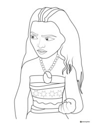 Moana Coloring Page angry expression fist clenched