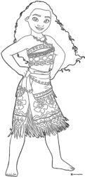 Moana Coloring Page with Hands on Hips