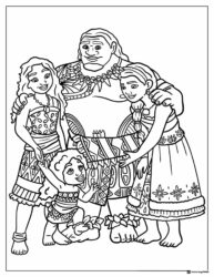 Moana Maui Gramma Tala Baby Moana Coloring Page