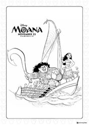 Moana Movie Poster Coloring Page
