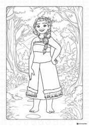 Moana in Village Path Coloring Page