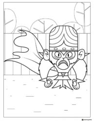 Mojo Jojo Coloring Page in Landscape Setting