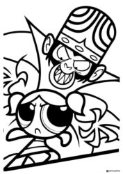 Mojo Jojo and Powerpuff Girl Action Coloring