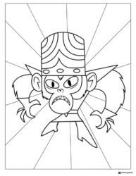 Mojo Jojo villain with menacing look Coloring Page