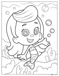 Molly Bubble Guppy reaching out coloring page