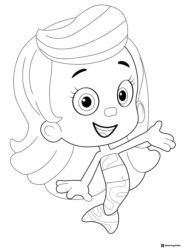 Molly Bubble Guppy with open arms coloring sheet