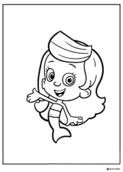 Molly coloring page smiling and waving