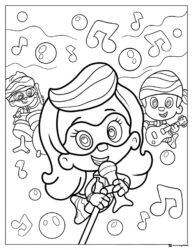 Molly singing with Gil and Goby coloring page