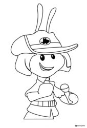 Mr. Grouper in a cowboy hat coloring page