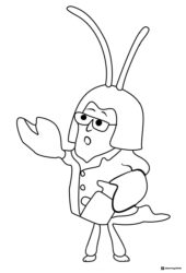Mr. Grouper in lobster costume coloring page