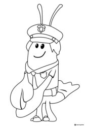 Mr. Grouper in police uniform coloring page