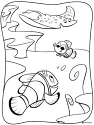 Mr. Ray Marlin and Nemo Coloring Page