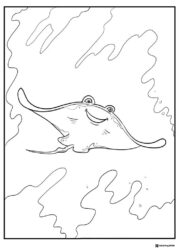 Mr. Ray the Manta Ray Coloring Page