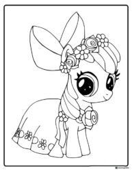 My Little Pony Apple Bloom with a flower wreath coloring