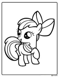 My Little Pony Apple Bloom with bow coloring sheet