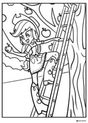 My Little Pony Applejack climbing ladder coloring