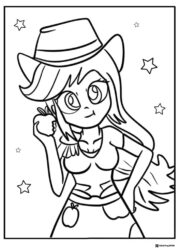 My Little Pony Applejack holding an apple coloring