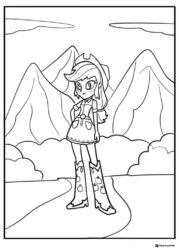 My Little Pony Applejack in mountains coloring