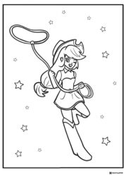 My Little Pony Applejack with a lasso coloring page