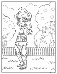 My Little Pony Applejack with horse coloring sheet