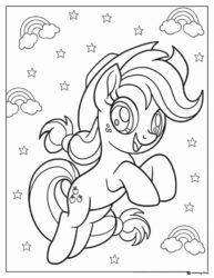 My Little Pony Applejack with rainbows and stars coloring