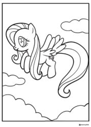 My Little Pony Fluttershy flying coloring sheet