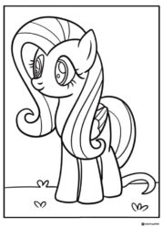 My Little Pony Fluttershy standing coloring page